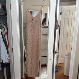 Brown sparkle Knit Maxi Dress